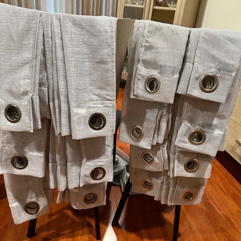 Silver sparkling Grommet Curtains